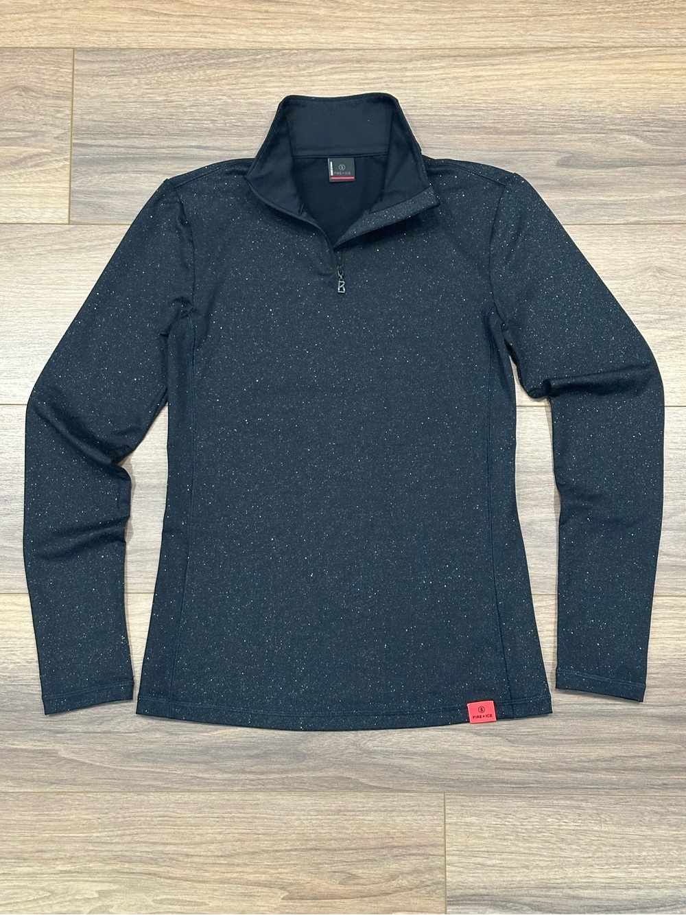 Bogner Fire + Ice Margo 1/2 Zip Ski Base Layer in Black Sparkle Size XS